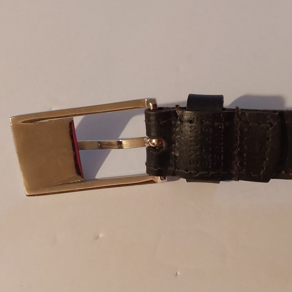 Womens Black Genuine Leather Belt with Silver Metal Links Edgy Punk Goth Sz.M/L - Picture 6 of 6